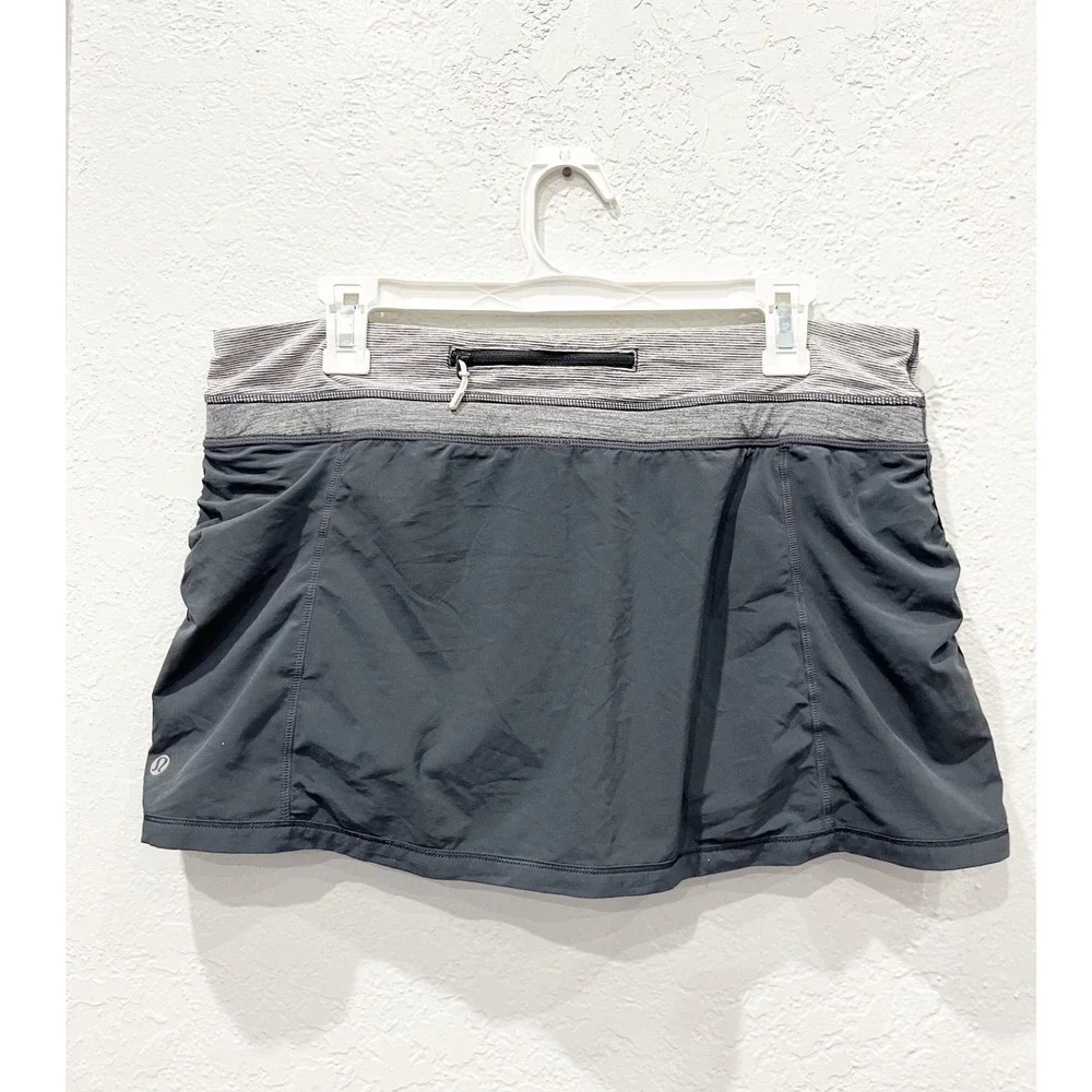 Lululemon Gray Run Energy Athletic Skort Size 10 Sporty Athleisure Workout